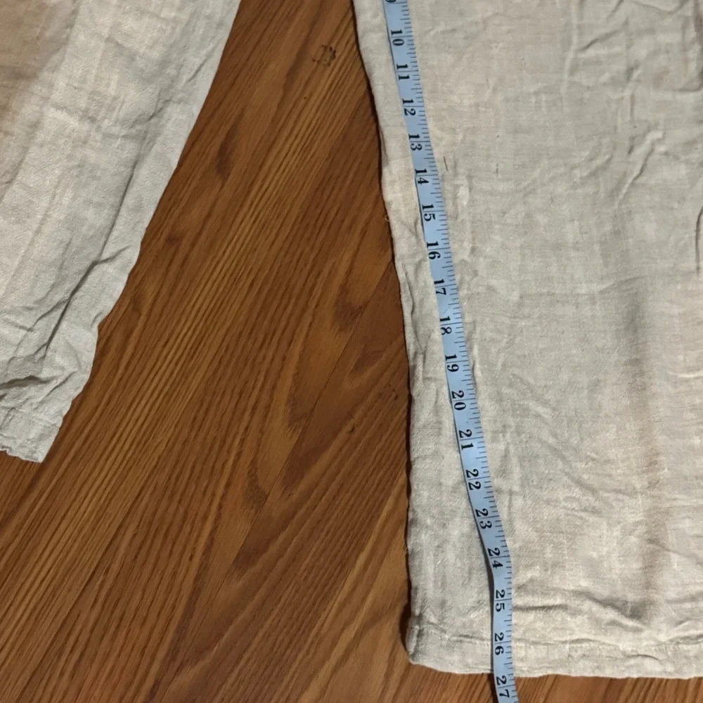 Thread & Supply Cream Linen Pants‎ Size M Comfort Quiet Luxury Business Casual